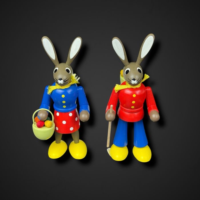 Zestaw drewnianych zajączków wielkanocnych Erzgebirge b51/08111