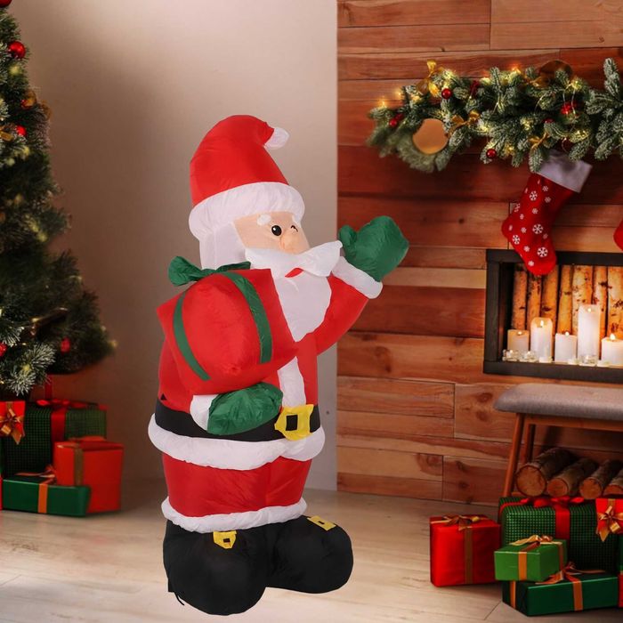 Dmuchany Mikołaj Dekoracja Świąteczna LED Ozdoba Ogrodowa 135cm