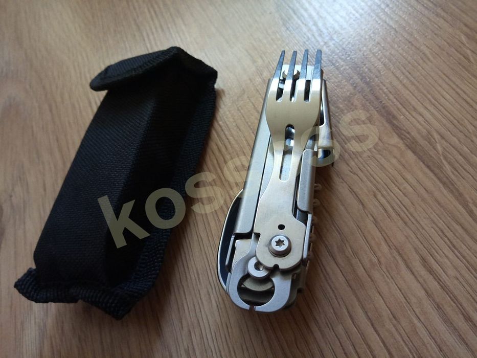 Мультитул 5в1: складной набор столовых приборов ложка/вилка/нож/штопор