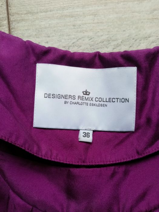 Sukienka jedwab 100% marki designers remix, kolor mocny fiolet, s m