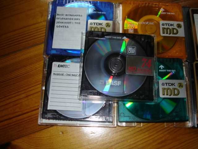 MiniDyskietki 20sztuk Sony Tdk Basf 74minut stan bardzo dobry+naklejki
