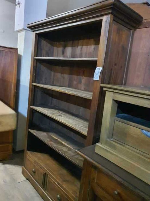 Piękna Biblioteczka drewniana tekowa kolonialna stara FV DOWÓZ