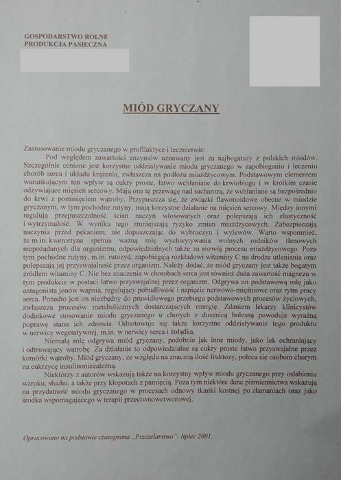 Miód z Pasieki Ekologicznej- wielokwiatowy, gatunkowy.