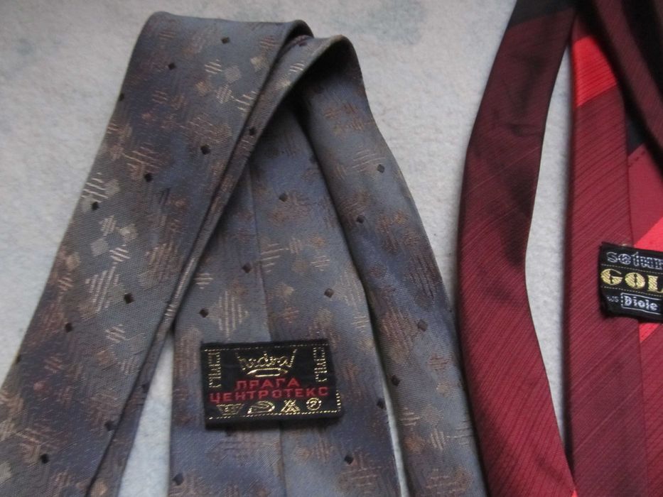Галстук винтаж Узкий Alpi Arseda, Setura Gold и Prague Centrotex