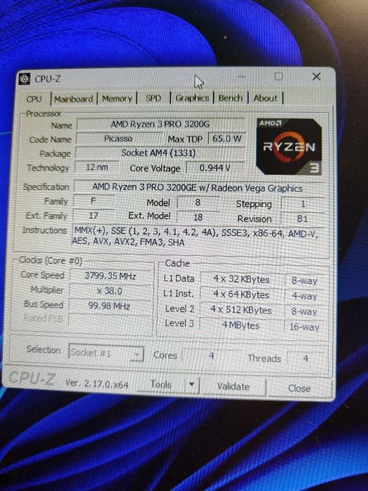 Компьютер Ryzen pro 3200g 16  ssd