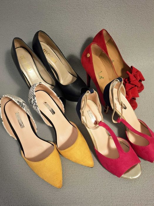 4 pares sapatos salto alto • 38/39