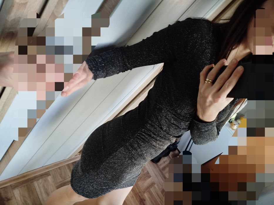 Piękna czarna sukienka terranova S dopasowana