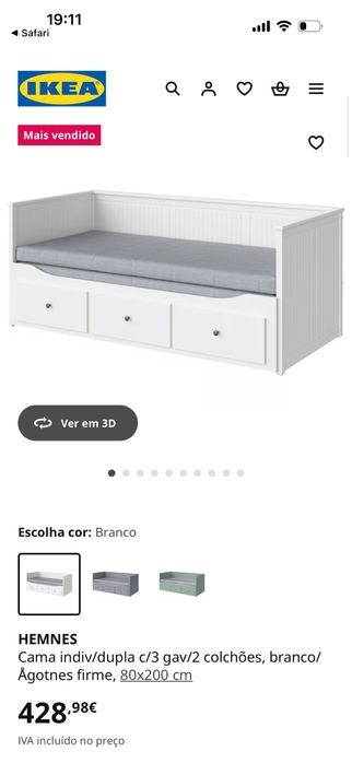 Cama Individual/Dupla Ikea Hemnes