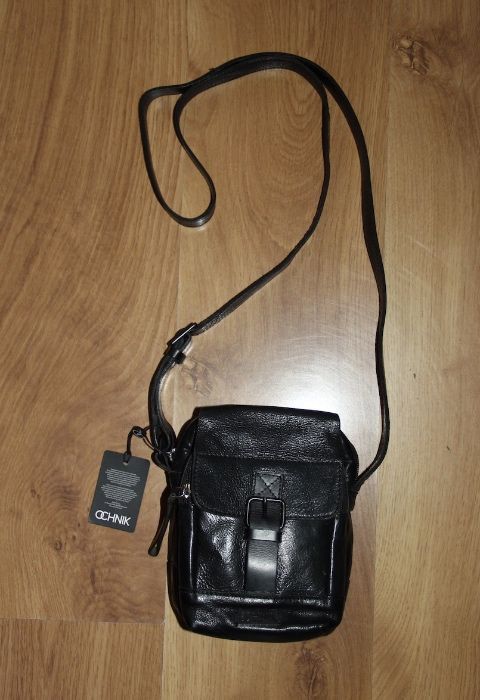 OCHNIK skóra skórzana torebka torba męska czarna nerka