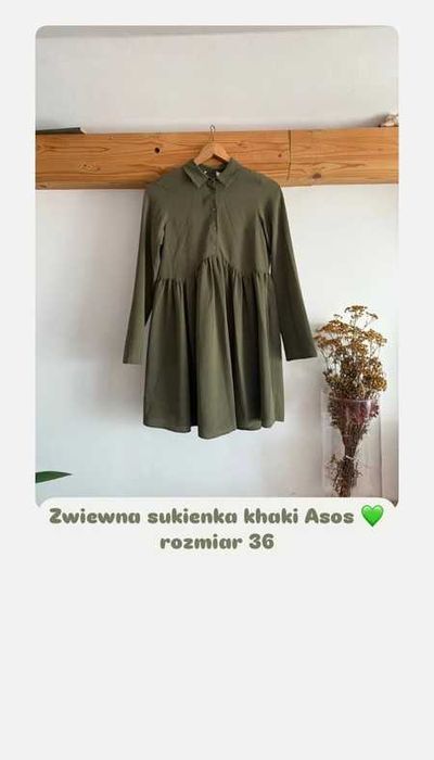 Sukienka Komunia wiosenna basic aesthetic Wielkanoc coquette ASOS 36/S