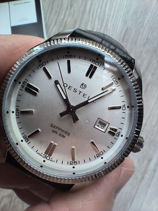 Zegarek DESTELL PICTOR  SAPPHIRE elegancki skórzany pasek