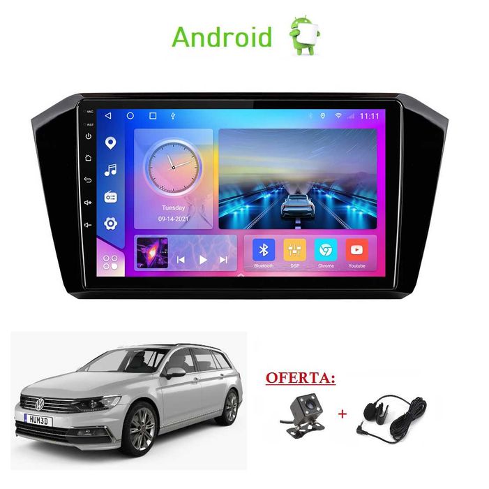 (NOVO) Rádio 2DIN • Volkswagen PASSAT B8 • Android 4+64GB