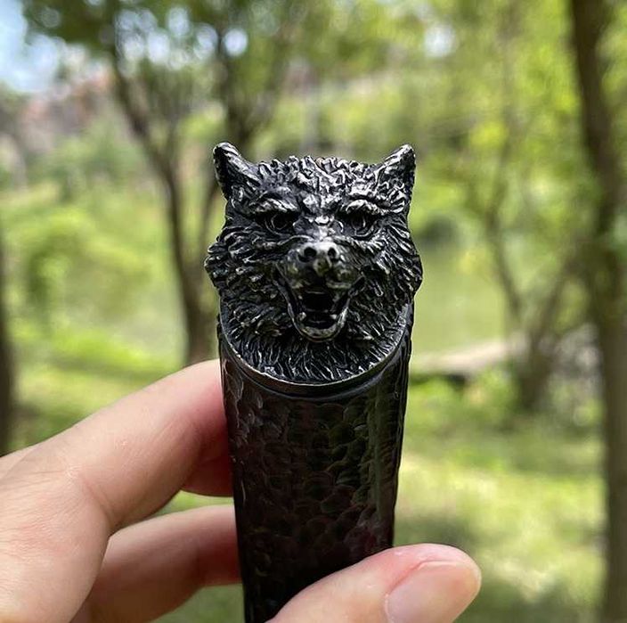 Нож Wolf Head. сталь дамаск. нож ручной работы
