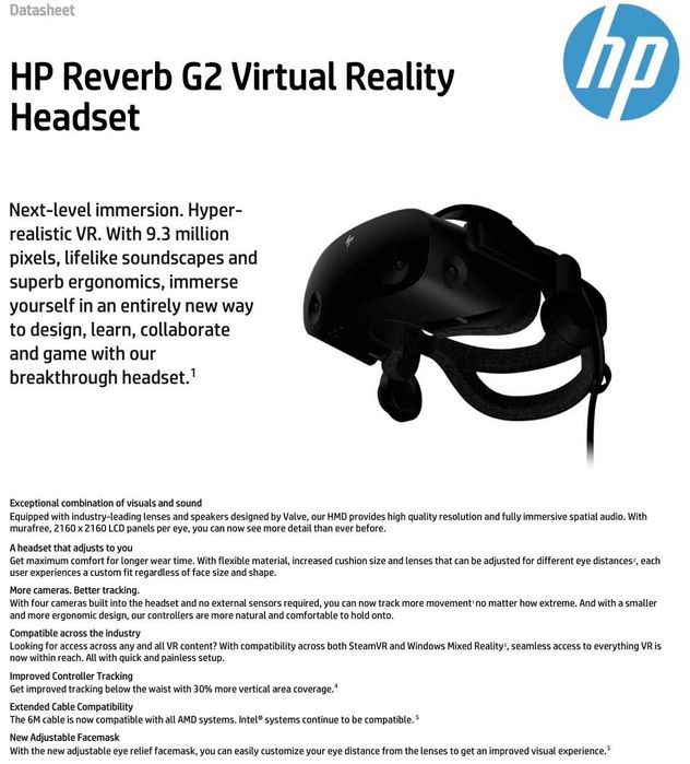 Óculos Realidade Virtual NOVOS + Controladores - HP Reverb G2