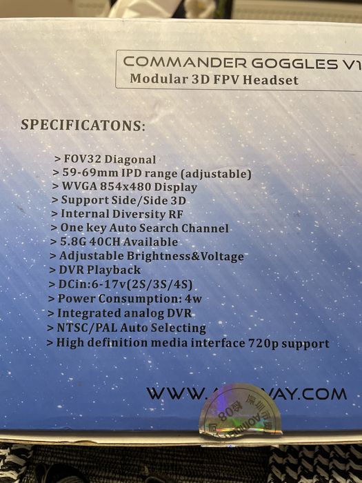 Gogle fpv commander v1 aomway
