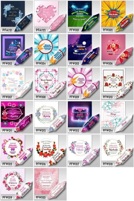 KRÓWKI personalizowane w woreczku ŚLUB rocznica wesele 50 zestawów