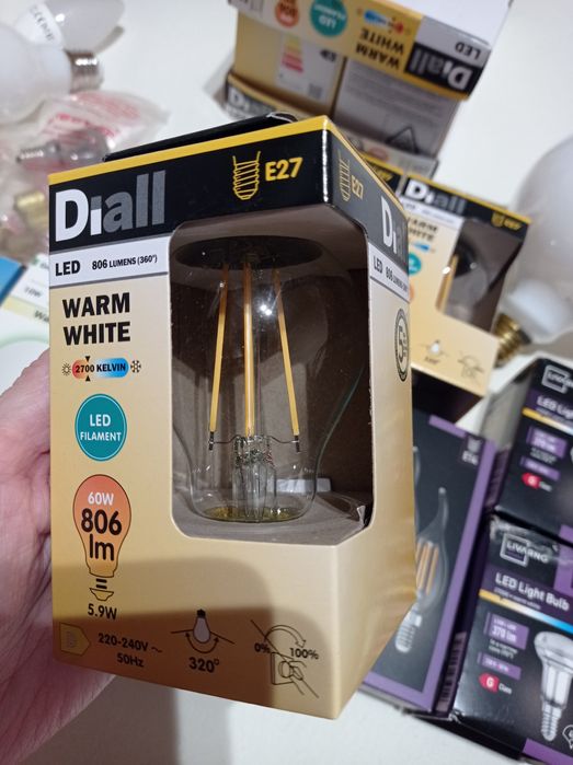 9x żarówka Diall Led Filament 60W 806 lm 2700 Kelvin E27