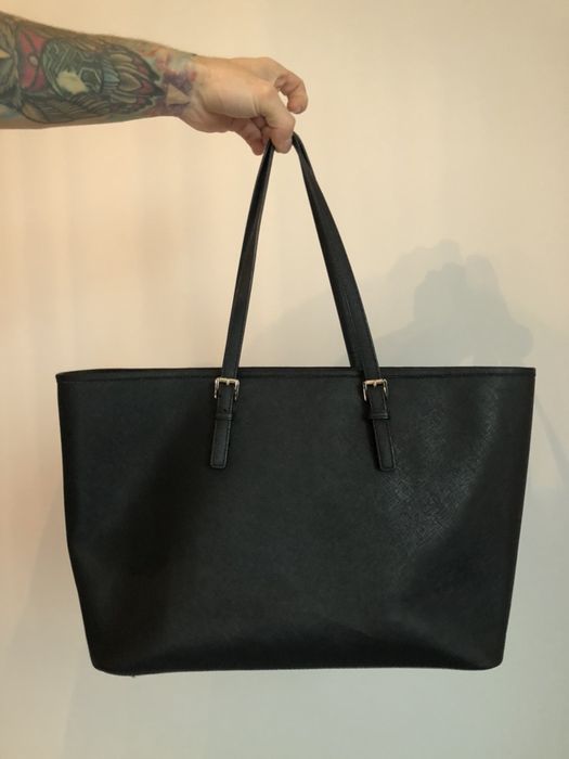 Michael kors jet set torebka shopper duża czarna złoto