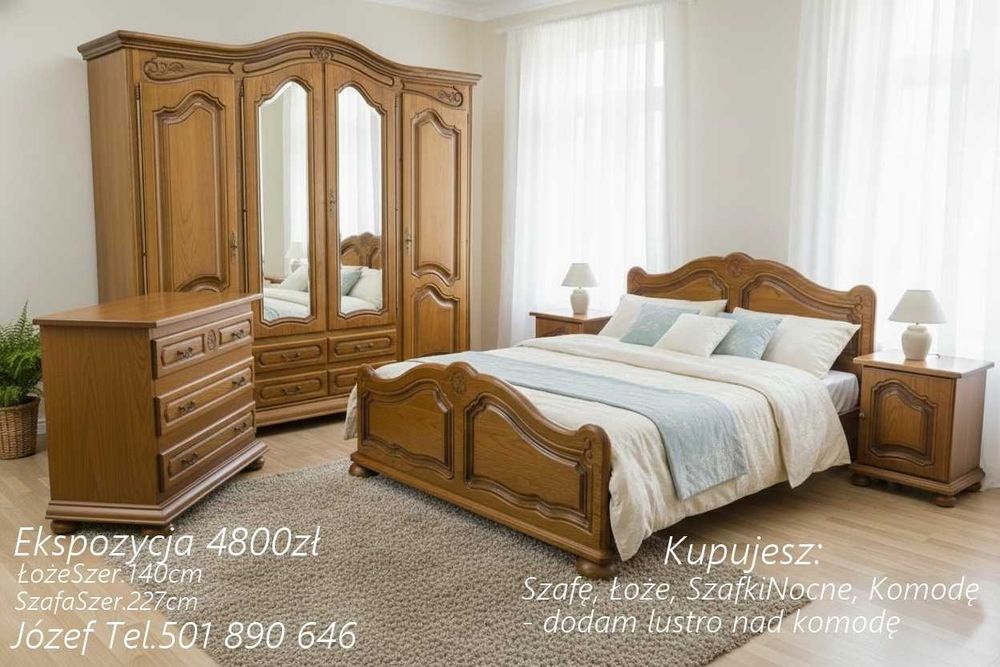 Meble sypialniane / łóżko-szafa-szafki-nocne