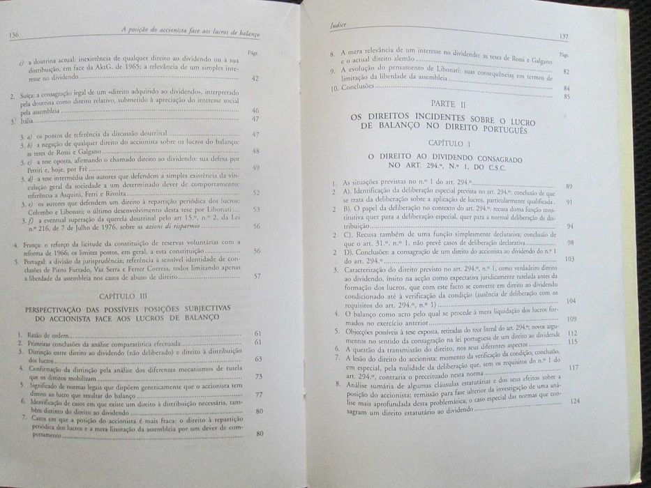 A Posição do Accionista Face aos Lucros de Balanço