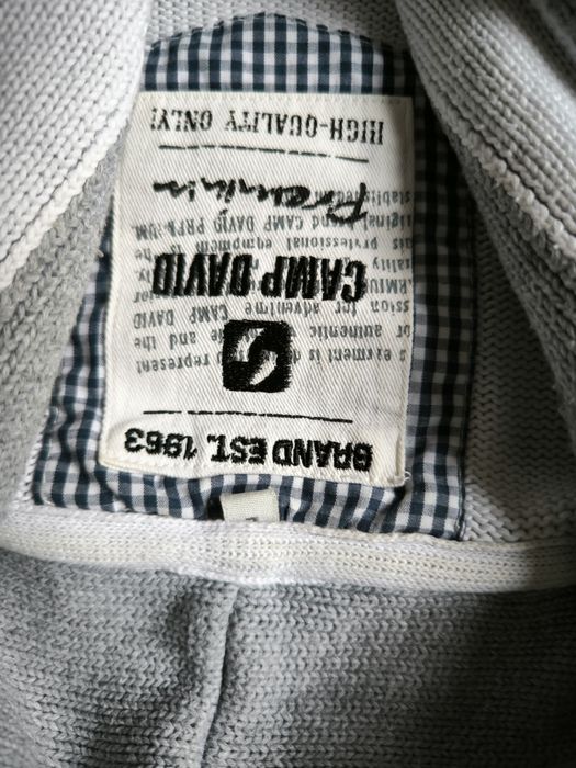 Camp David sweter męski L biały szary bawełna