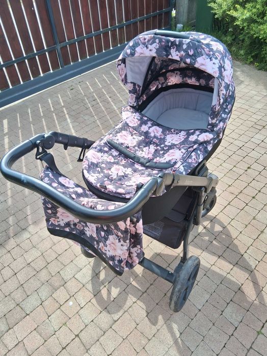 Wózek 2w1 Roan Bloom Kwiaty | Gondola + Spacerówka + Torba + Adaptery