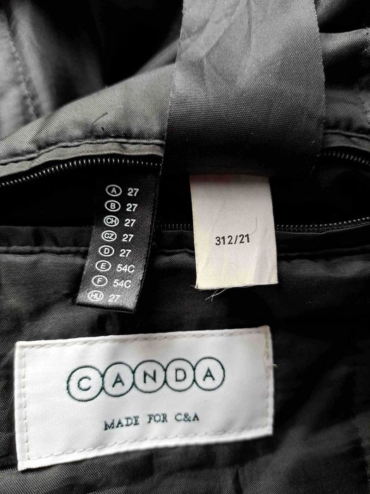Czarny, krótki męski płaszcz/kurtka, 80 % wełna, Canda, r. 54 C