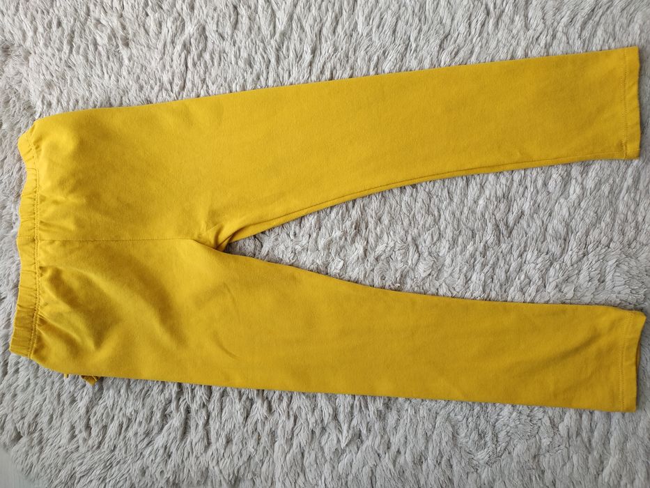 Legginsy/gładkie/żółte/falbanki/wiosna/lato/Haydi/r.98/104