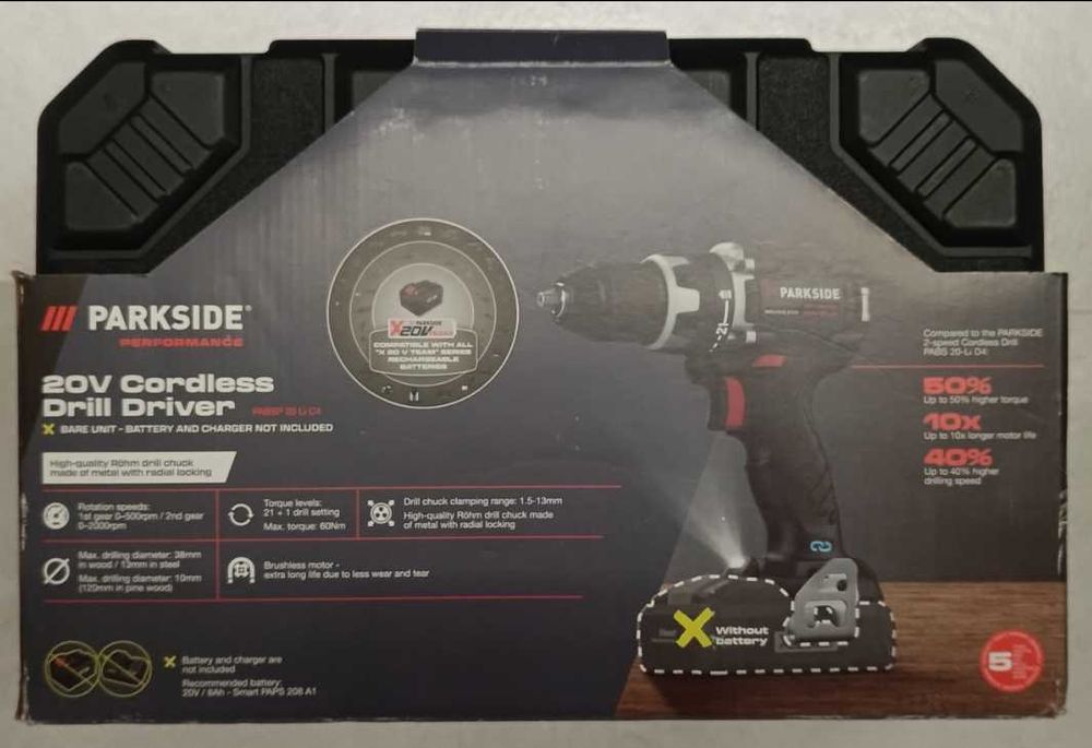 PARKSIDE PERFORMANCE wiertarko-wkrętarka 20 V, PABSP 20 Li C4, NOWA