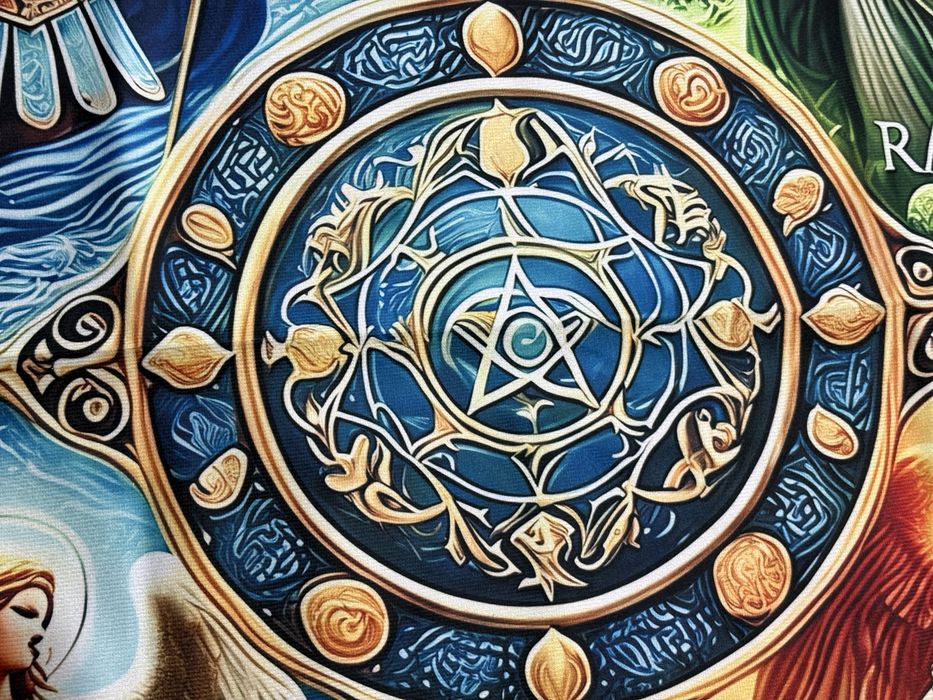 Pano Esoterico em veludo Dos Arcanjos p/ mesa ou altar
