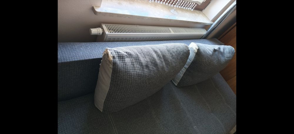 Kanapa / Sofa szara z pojemnikiem na pościel