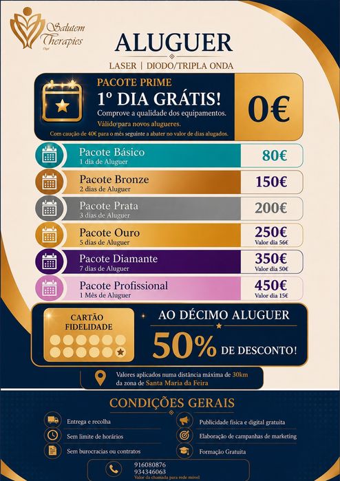 Aluguer de Laser Diodo & Tripla onda