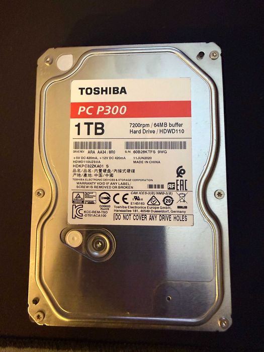 Sprzedam sprawny dysk HDD Dysk TOSHIBA PC P300 1TB