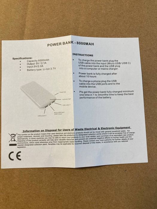 Повербанк 8000 mAh