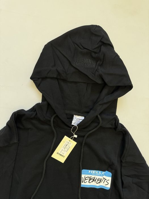 Худи Vetements Hello My Name is Vetements Black
