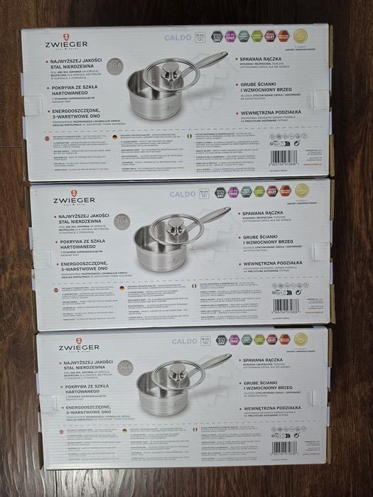 Zestaw x3, NOWE! Zwieger rondel z pokrywką 16cm, 1,3l