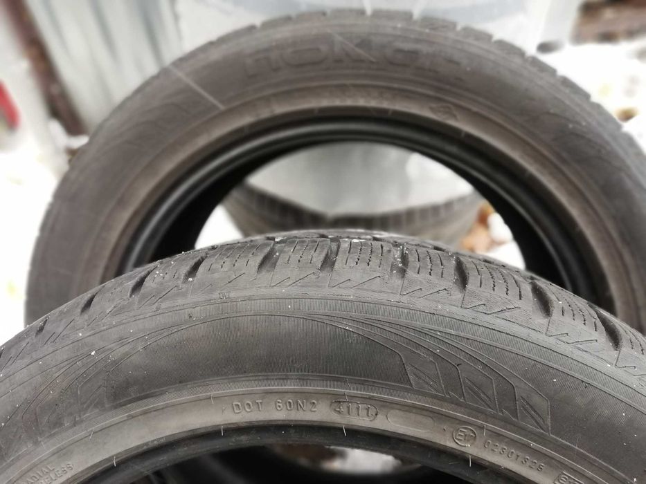 4 opony zimowe Nokian 225/55R18 z rantem, 7 i 6,5mm.