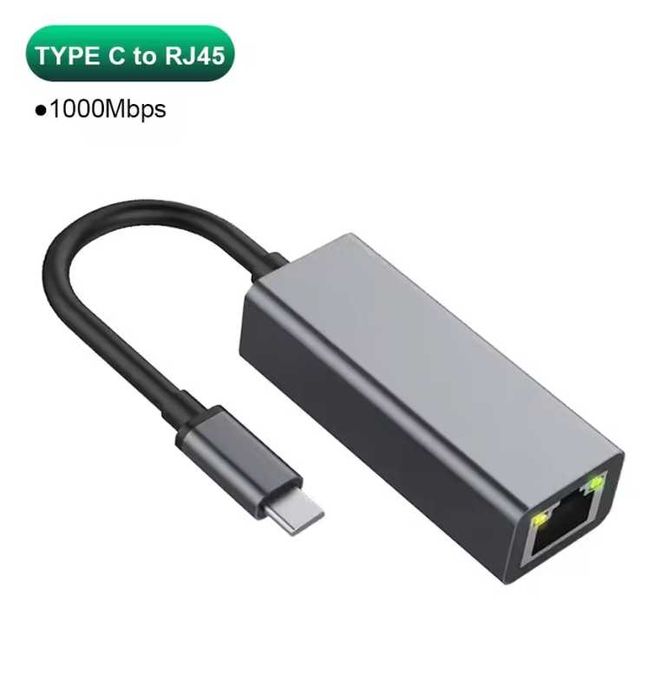 Мережевий адаптер USB Type-C - Ethernet LAN 1 Гб/с HUB USB-c to USB-A