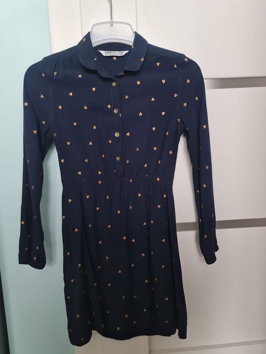 Sukienka granatowa w złote serduszka