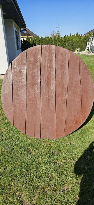 Stół ogrodowy okrągły drewniany