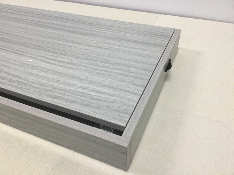 Składany stół ścienny 77×33 cm – półka + schowek, jasnoszary