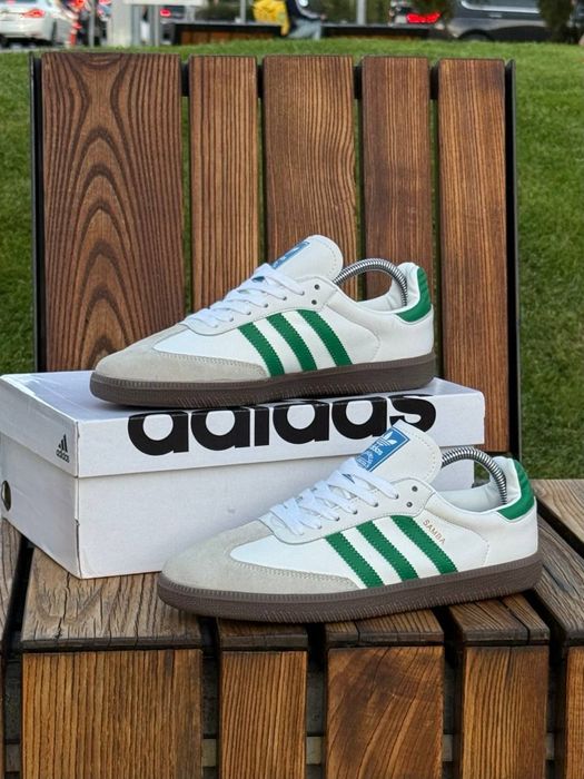 НАЛОЖКА‼️41-45 Adidas Samba OG White Green Line / Leo Spezial LV Dunk 72