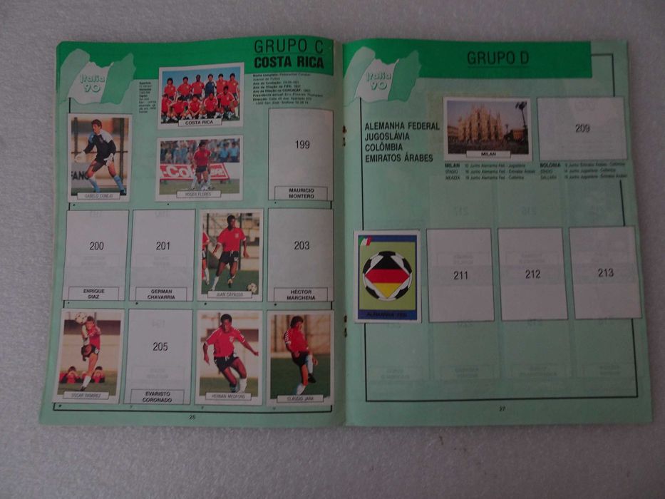 Caderneta de cromos de futebol Itália 90 - Euroflash faltam 185 cromos