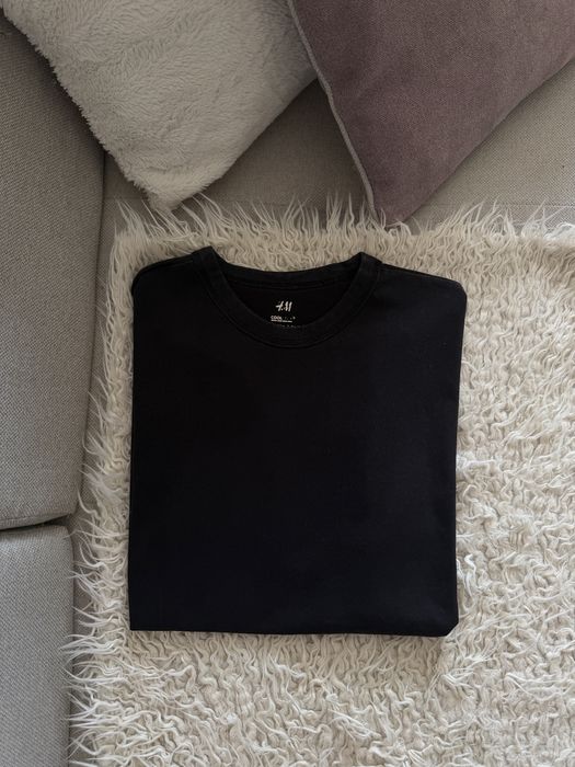 męska koszulka czarna h&m