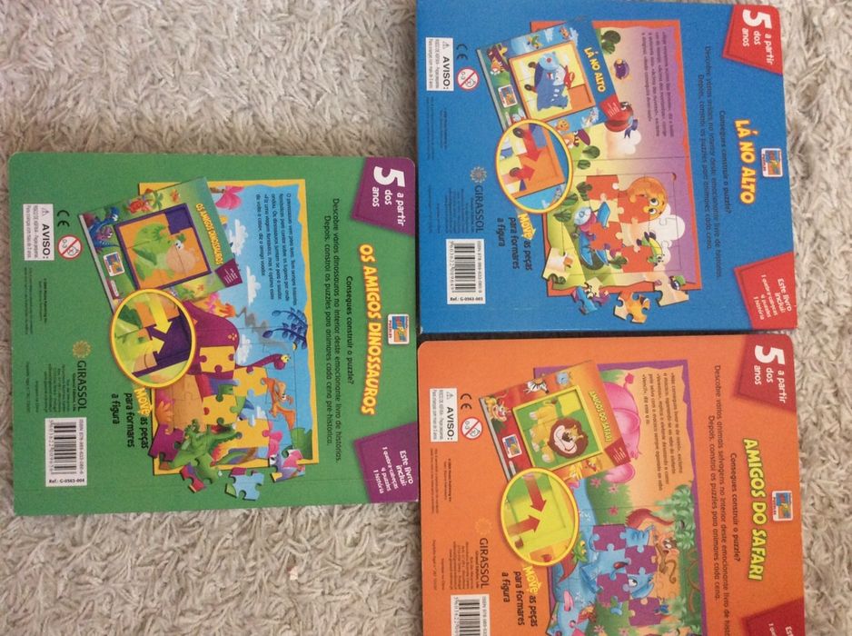 Livros com puzzles novos: animais