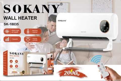 Настінний тепловентилятор обігрівач кондиціонер SOKANY з пультом