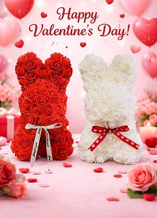 Ідеальний подарунок до Дня закоханих – з 3D троянд сердечко, зайчик.