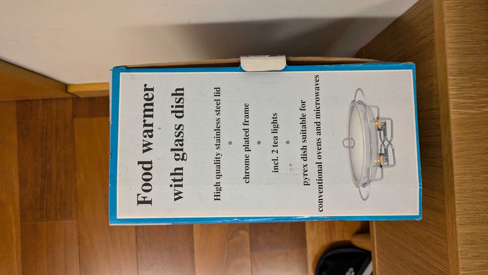 Travessa de vidro para manter a comida quente