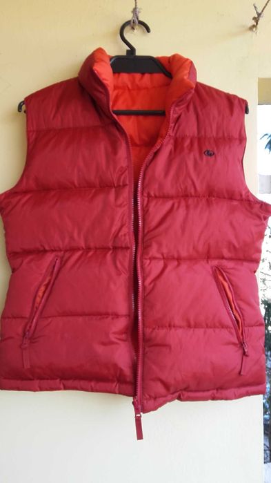 Bezrękawnik  kamizelka dwustronna roz M czerwona pomar. puch/pierze