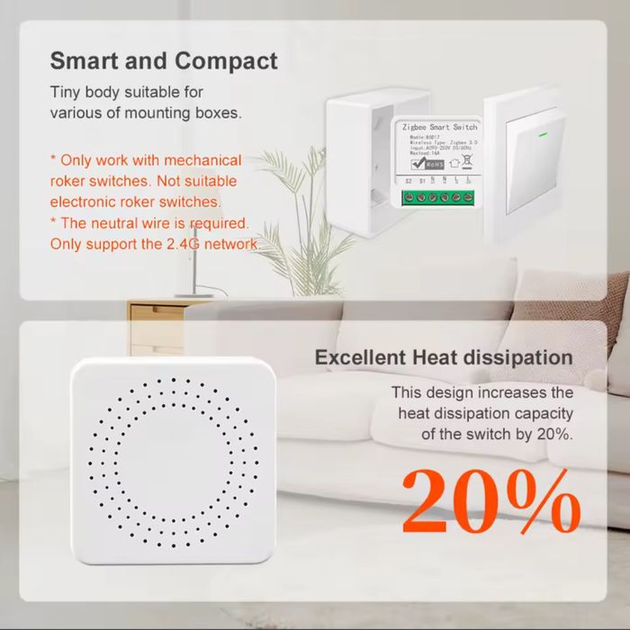 Zigbee2MQTT Zigbee3.0 Mini Реле